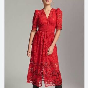 Hunter Bell Red Lace Eloise Dress